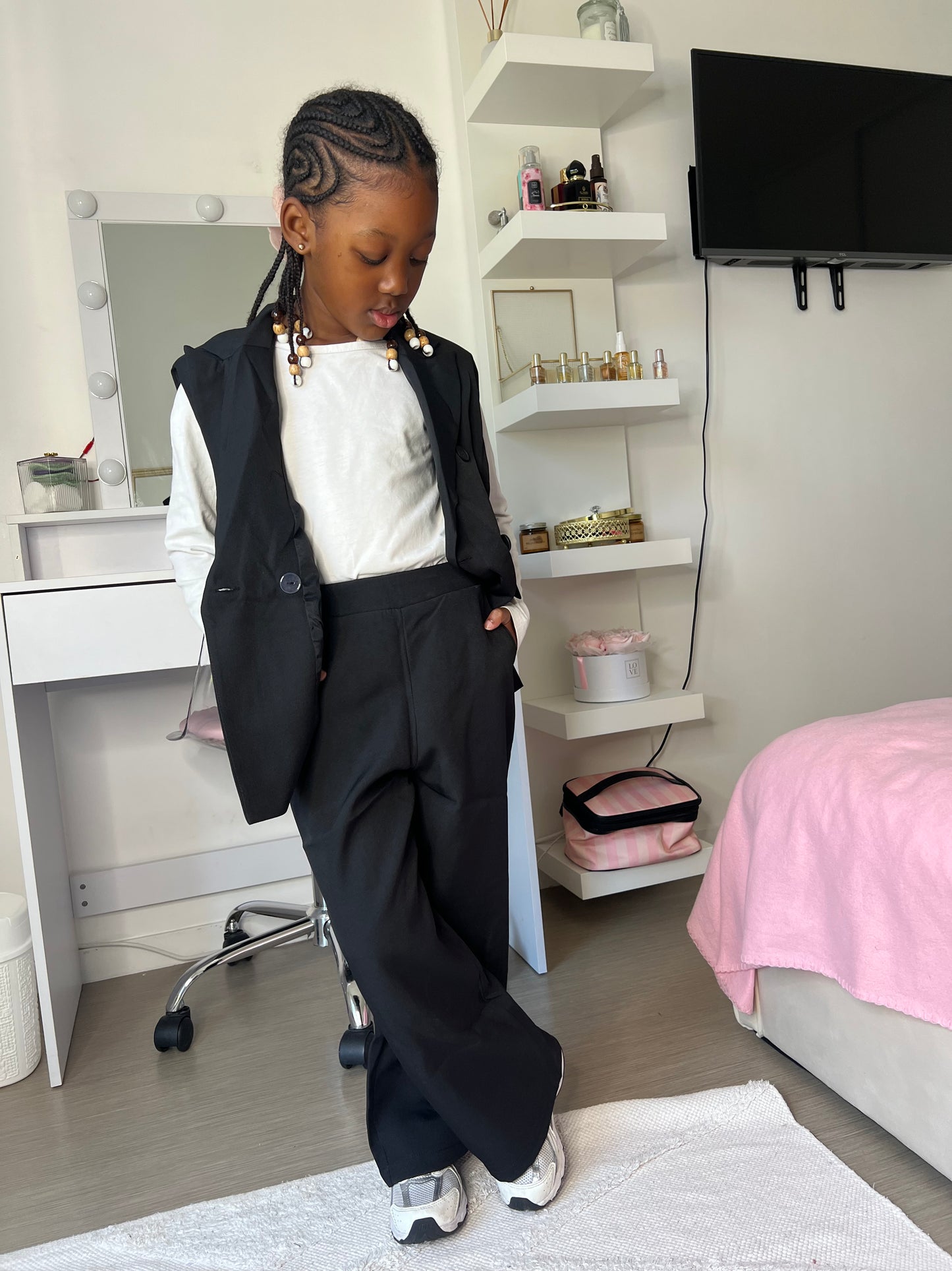 Ensemble Blazer noir sans manche